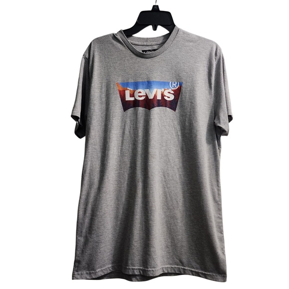 Levi's Graphic T-Shirt Mountain Logo Crew Neck‎ Tee Casual Top Size L - Picture 1 of 4